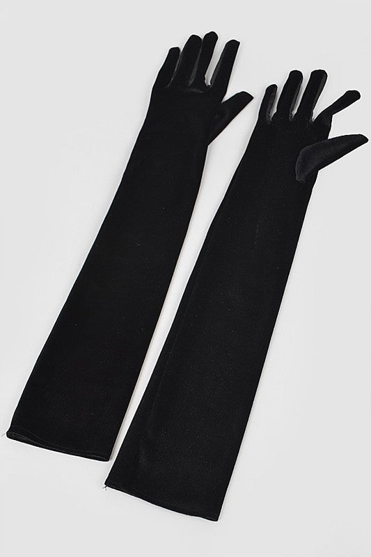 Women's Elegant Above Elbow Velvet Gloves