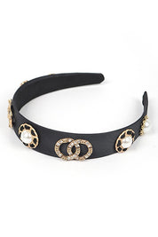 Women's Bejeweled Crystal and Pearl Headband