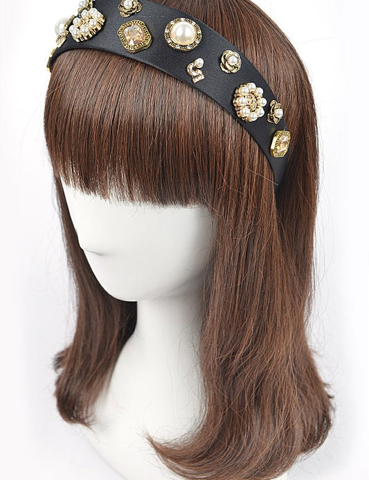 Women's Bejeweled Pearl and Crystal Headband