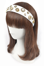 Women's Bejeweled Pearl and Crystal Headband