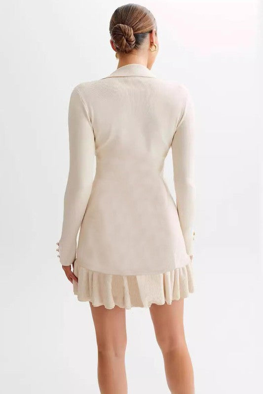 Women's Long Sleeve V-Neck Sweater Dress