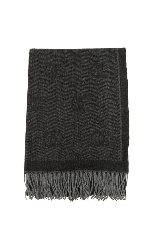 Women's Fringe Double C Pattern Scarf