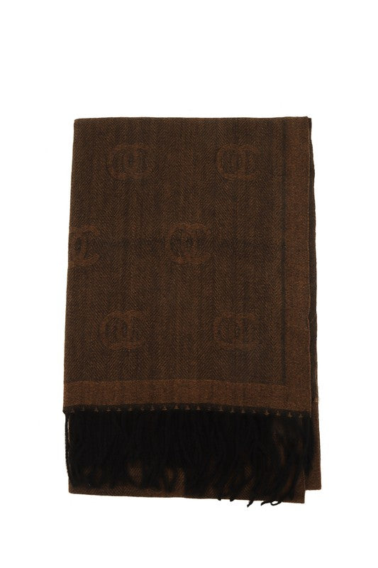 Women's Fringe Double C Pattern Scarf