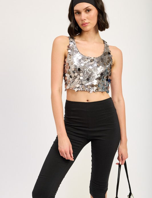 Women's Sequin Racerback Top