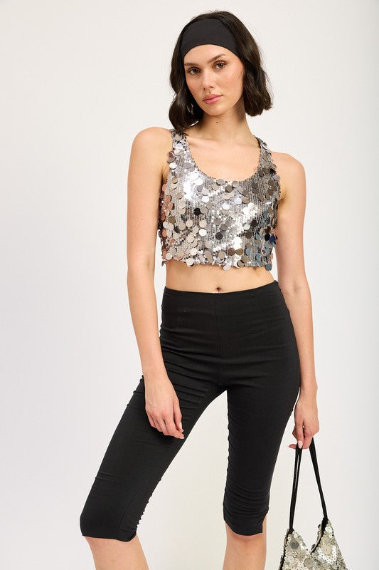 Women's Sequin Racerback Top