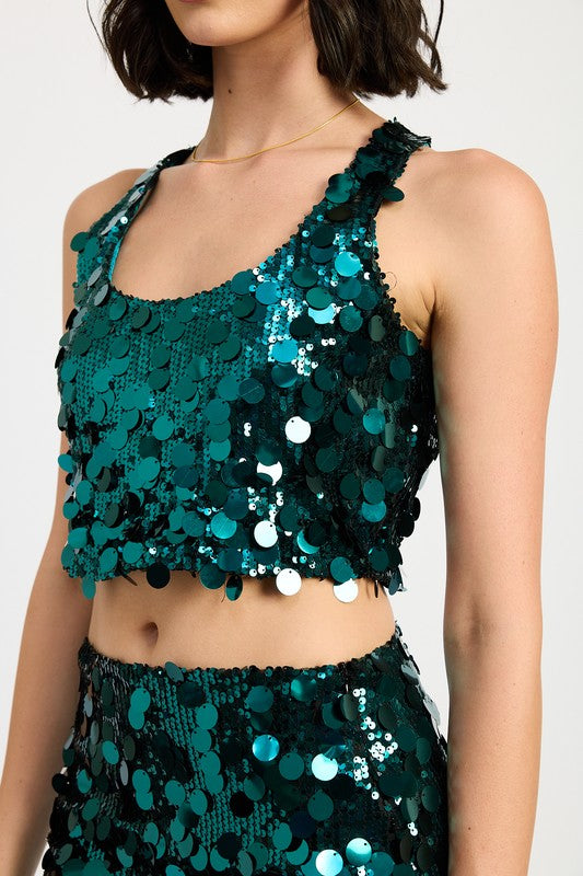 Women's Sequin Racerback Top