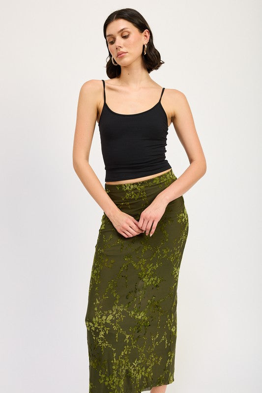 Women's Fitted Maxi Skirt with Slit