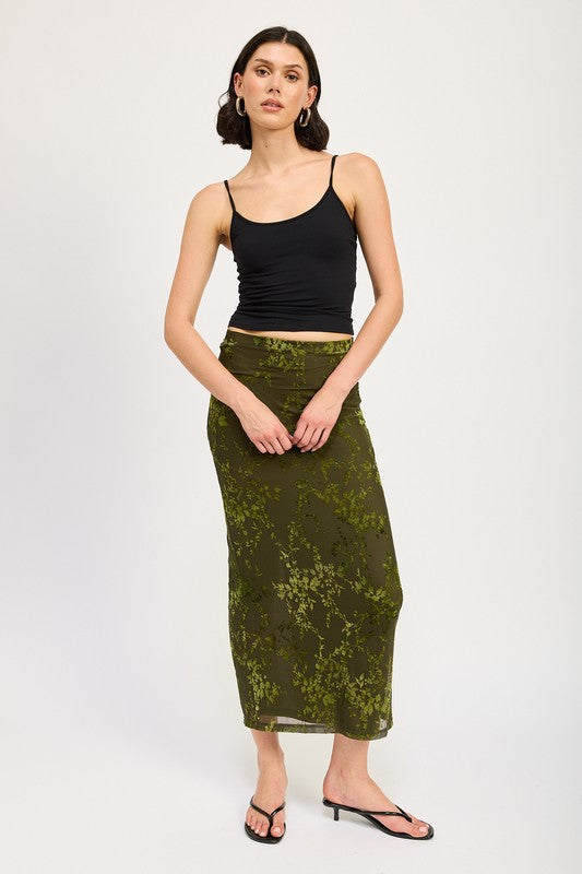 Women's Fitted Maxi Skirt with Slit