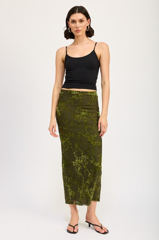 Women's Fitted Maxi Skirt with Slit