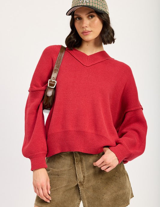 OVERSIZED V NECK SWEATER