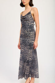 Women's Slight Cowl Maxi Dress with Open Back