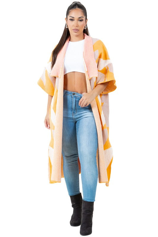 Women's Longline Knit Open-Front Cardigan