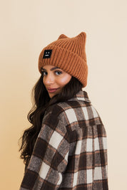Unisex Casual Soft Ribbed Squared Face Beanie