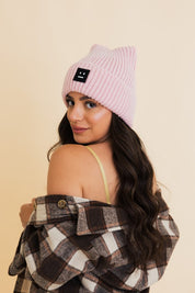 Unisex Casual Soft Ribbed Squared Face Beanie