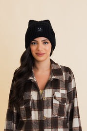 Unisex Casual Soft Ribbed Squared Face Beanie