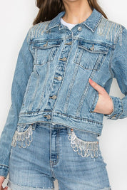 Women's Embellished Classic Denim Jacket