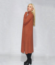 Women's Long Sleeve Turtle Neck Dress with Side Slits