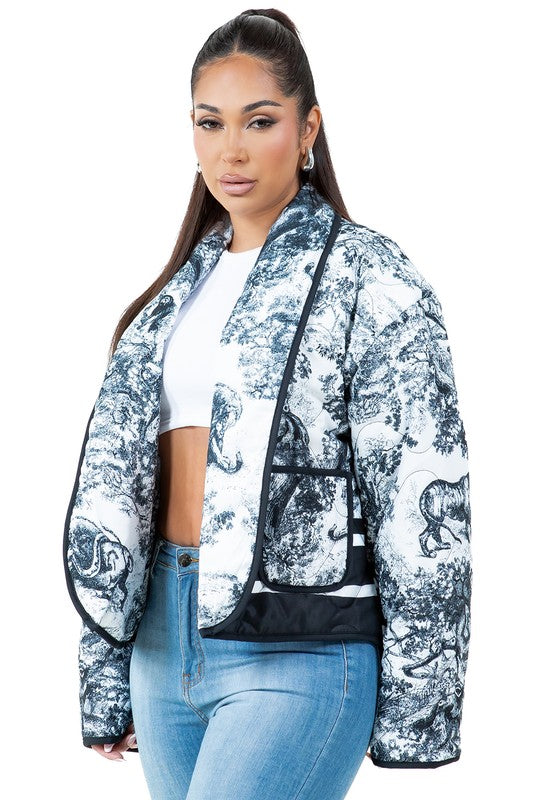 Women's Oversized Puffer Jacket with Side Pockets