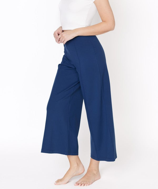 PONTE WIDE LEG ANKLE LENGTH PANTS