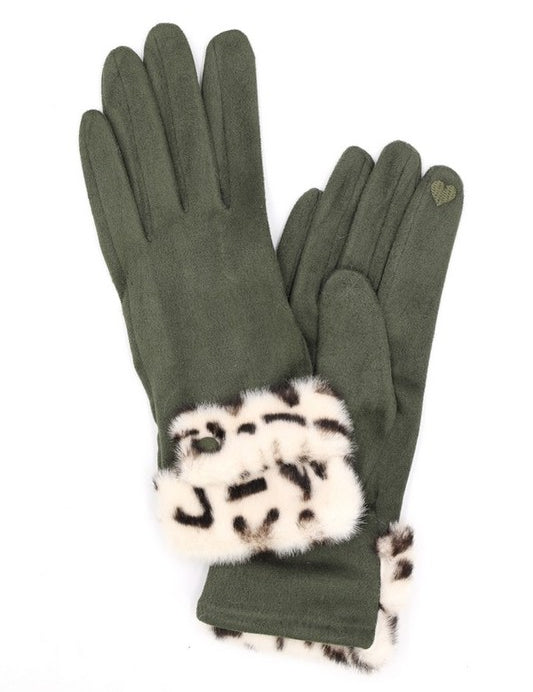 Women's Leopard Printed Touchscreen Smart Gloves