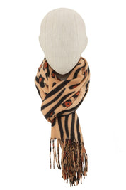 Women's Fringe Leopard Print Scarf