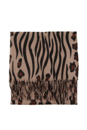 Women's Fringe Leopard Print Scarf