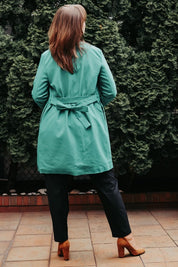 LONG BELTED JACKET WITH POCKETS