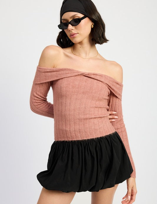 Women's Off Shoulder Knit Sweater Top