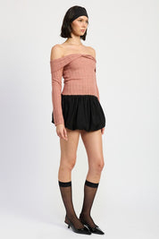 Women's Off Shoulder Knit Sweater Top