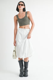 Women's Parachute Bubble Midi Skirt