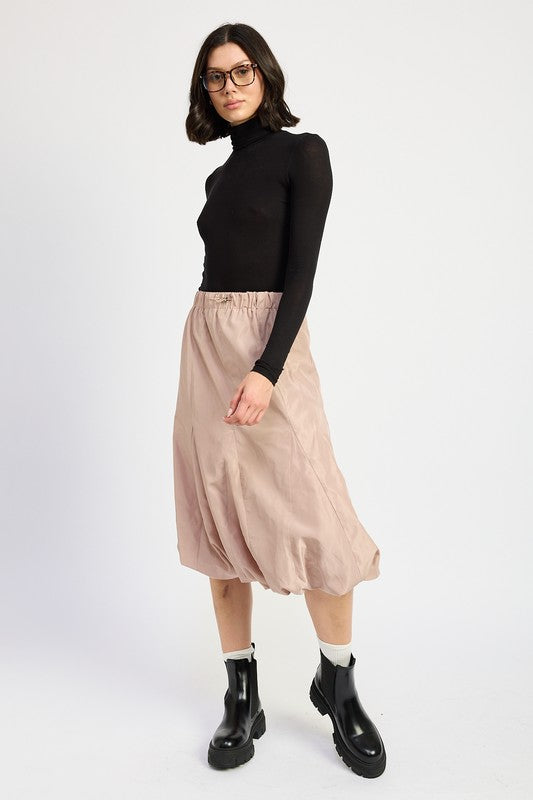 Women's Parachute Bubble Midi Skirt