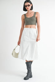 Women's Parachute Bubble Midi Skirt