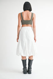 Women's Parachute Bubble Midi Skirt