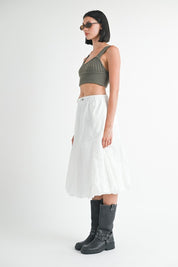 Women's Parachute Bubble Midi Skirt