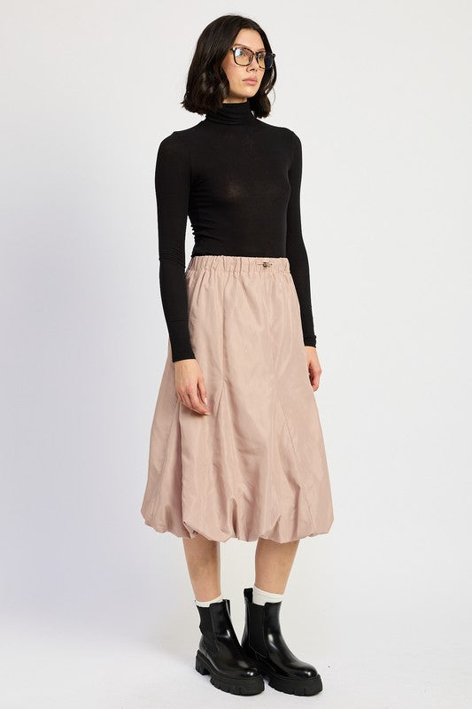 Women's Parachute Bubble Midi Skirt