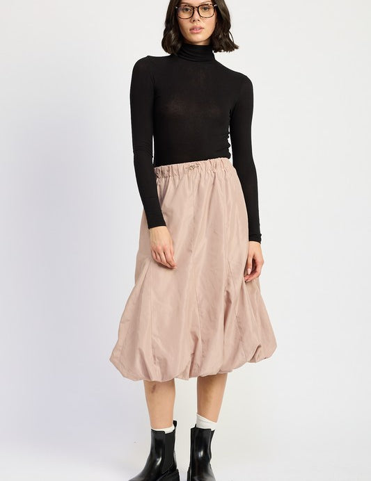 Women's Parachute Bubble Midi Skirt