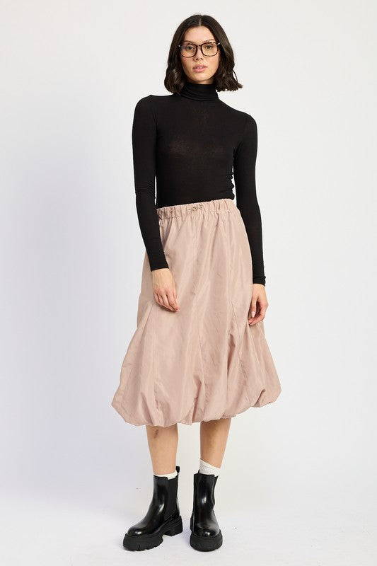 Women's Parachute Bubble Midi Skirt