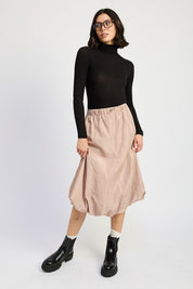 Women's Parachute Bubble Midi Skirt