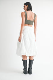 Women's Parachute Bubble Midi Skirt