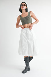 Women's Parachute Bubble Midi Skirt