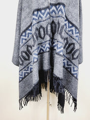 Women's Cozy Reversible Poncho Scarf for Winter