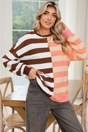 Women's Color Block Drop Shoulder Pullover Sweatshirt