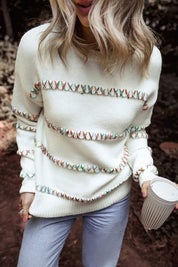 Women's Cozy Crossed Stitch Drop Shoulder Sweater