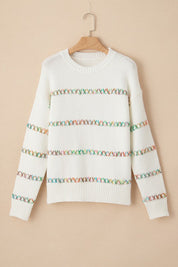 Women's Cozy Crossed Stitch Drop Shoulder Sweater