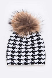 Women's Iconic Beanie with Detachable Raccoon Fur Pom