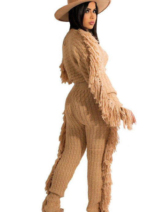 Women's Long Sleeve Sweater and Pants Set