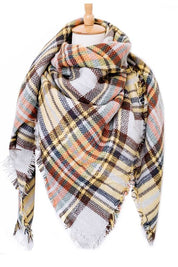 Women's Large Plaid Acrylic Blanket Scarf