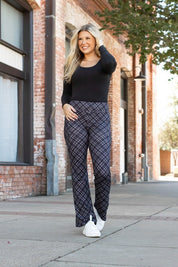 Women's Plaid Bootcut Leggings for Stylish Comfort