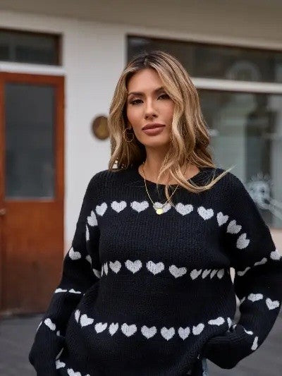 Women's Heart Knit Sweater