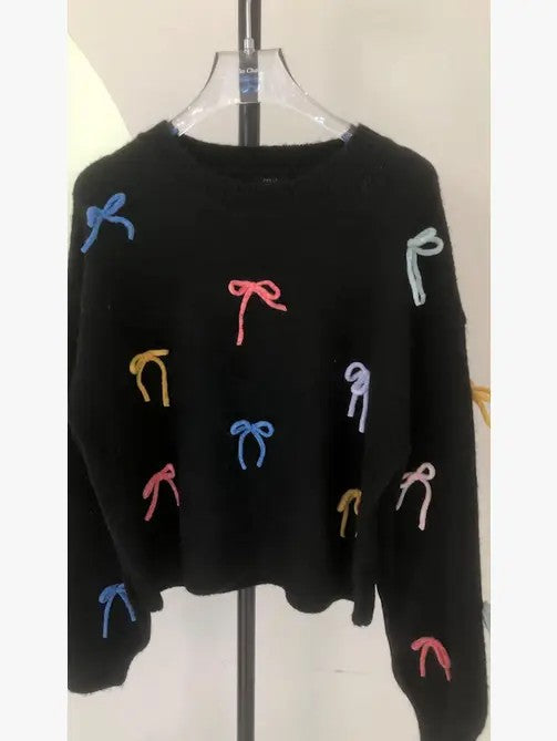 Women's All Over Bow Knit Sweater